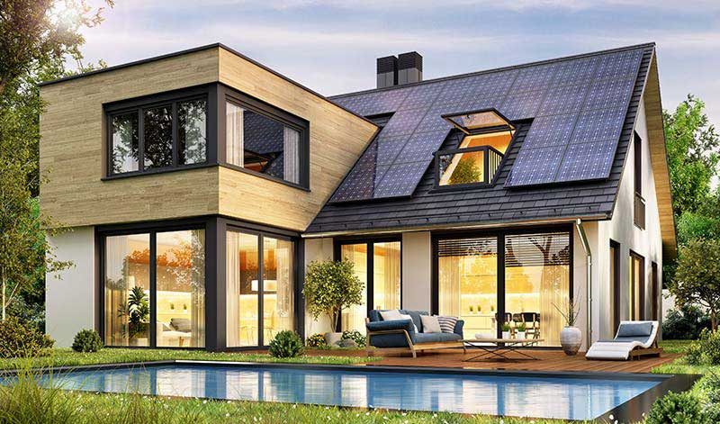 Panneaux solaires pose sur toit